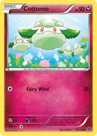 Cottonee 070/124  - Reverse Holofoil XY  Fates Collide - Common