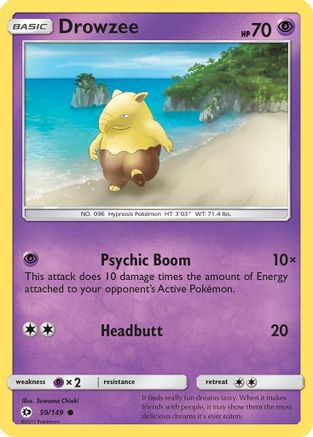 Drowzee 059/149  - Reverse Holofoil SM Base Set - Common