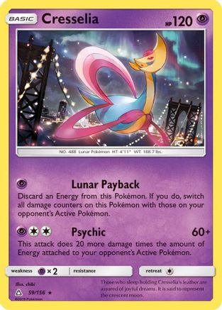 Cresselia 059/156  - Holofoil SM  Ultra Prism - Holo Rare