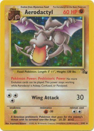 Aerodactyl (1) 001/62  - Unlimited Holofoil Fossil - Holo Rare