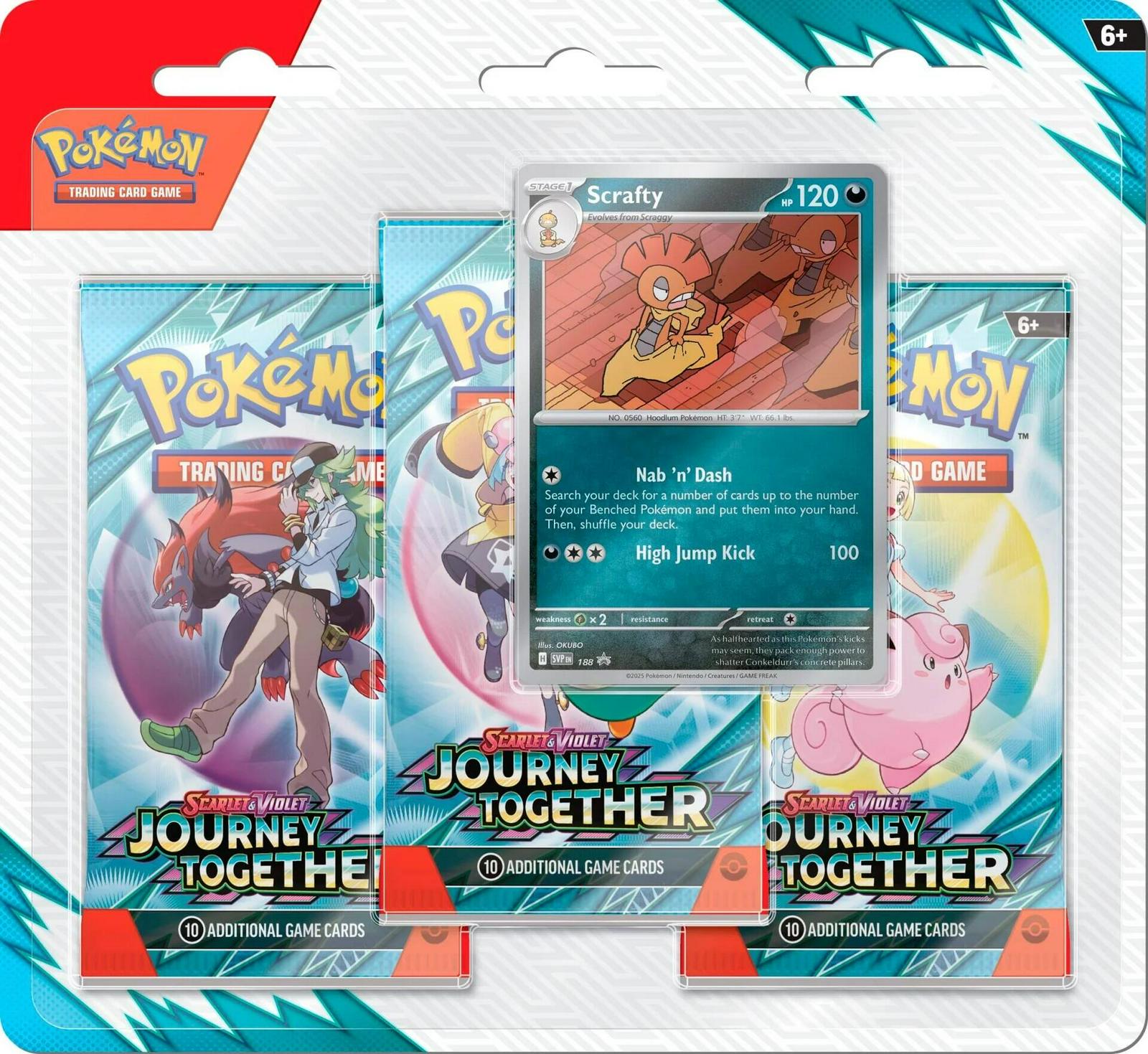 Pokemon Journey Together 3 Pack Blister: Scrafty
