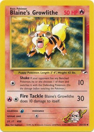 Blaine's Growlithe (35) 035/132  - Unlimited Gym Heroes - Uncommon
