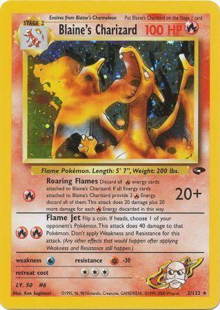 Blaine's Charizard 002/132  - Unlimited Holofoil Gym Challenge - Holo Rare