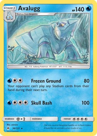 Avalugg 030  SM  Forbidden Light - Rare