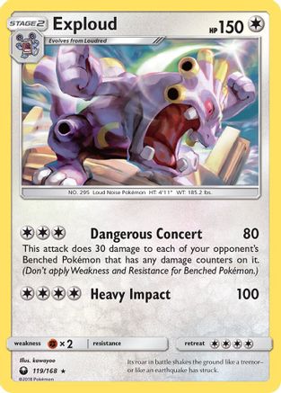 Exploud 119  - Reverse Holofoil SM  Celestial Storm - Rare