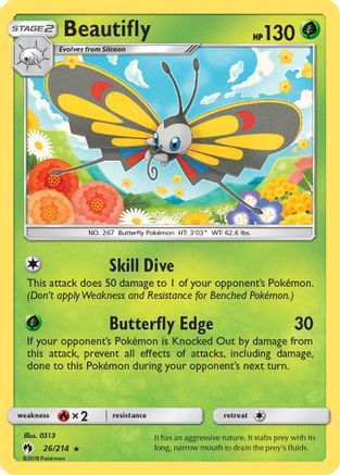 Beautifly 026  SM  Lost Thunder - Rare