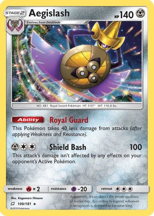 Aegislash 109  - Reverse Holofoil SM  Team Up - Holo Rare