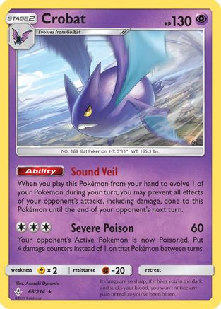Crobat 066/214  - Holofoil SM  Unbroken Bonds - Holo Rare