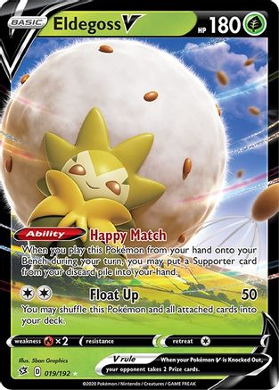 Eldegoss V 019/192  - Holofoil SWSH02 Rebel Clash - Ultra Rare