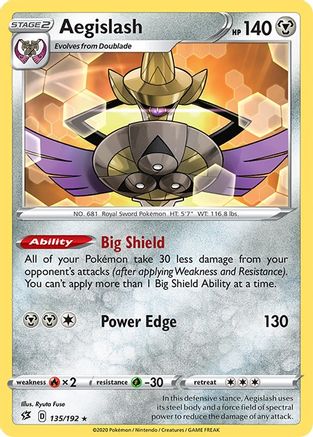 Aegislash 135/192  - Reverse Holofoil SWSH02 Rebel Clash - Rare