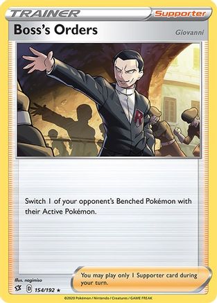 Boss's Orders 154/192  - Holofoil SWSH02 Rebel Clash - Holo Rare