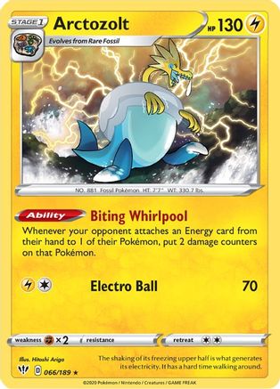 Arctozolt 066/189  - Reverse Holofoil SWSH03 Darkness Ablaze - Holo Rare
