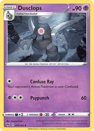 Dusclops 070/185  - Reverse Holofoil SWSH04 Vivid Voltage - Uncommon