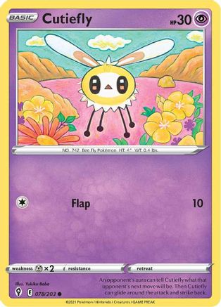 Cutiefly 078/203  SWSH07 Evolving Skies - Common