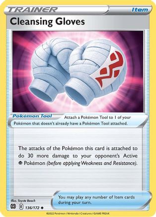 Cleansing Gloves 136/172  - Reverse Holofoil SWSH09 Brilliant Stars - Uncommon