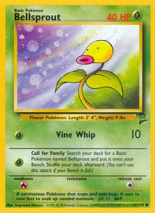 Bellsprout 066/130  Base Set 2 - Common