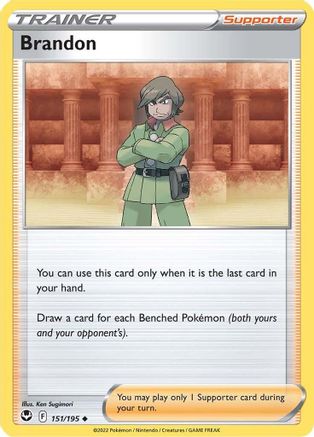 Brandon 151/195  - Reverse Holofoil SWSH12 Silver Tempest - Uncommon
