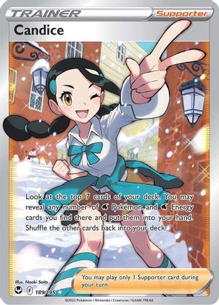 Candice (Full Art) 189/195  - Holofoil SWSH12 Silver Tempest - Ultra Rare