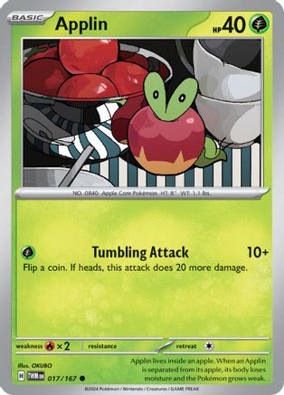 Applin 017/167  - Reverse Holofoil SV06 Twilight Masquerade - Common