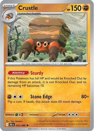 Crustle 052/086  - Reverse Holofoil SV Black Bolt - Uncommon