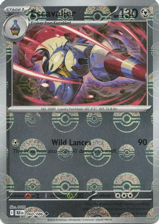Escavalier (Poke Ball Pattern) 060/086  - Holofoil SV Black Bolt - Common