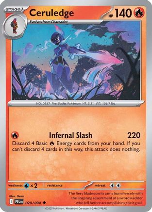 Ceruledge 020/094  ME02 Phantasmal Flames - Uncommon