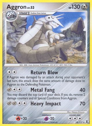 Aggron 014  - Reverse Holofoil Rising Rivals - Rare