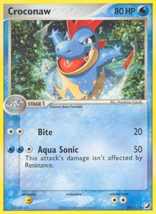Croconaw 038  - Reverse Holofoil Unseen Forces - Uncommon