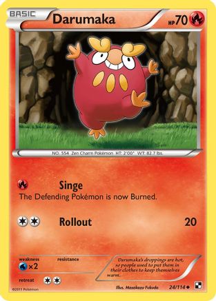 Darumaka (24) 024  - Reverse Holofoil Black and White - Uncommon