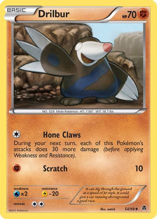 Drilbur (54) 054  - Reverse Holofoil Emerging Powers - Uncommon