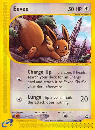 Eevee 075  - Reverse Holofoil Aquapolis - Common