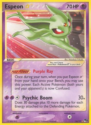 Espeon Star 016  POP Series 5 - Ultra Rare