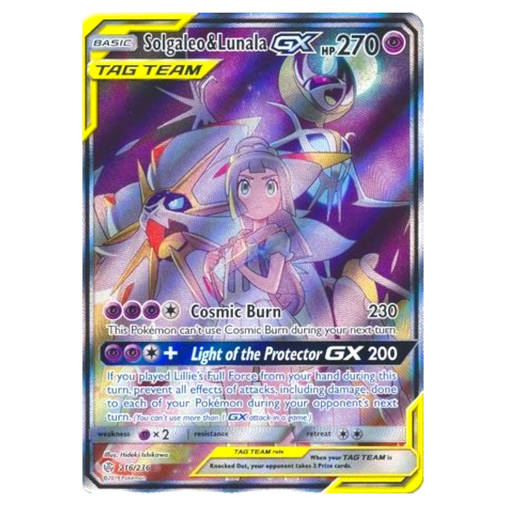 SOLGALEO & LUNALA GX - 216/236 - FULL ART ULTRA RARE  NM image 0