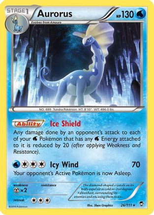 Aurorus 026/111  - Reverse Holofoil XY  Furious Fists - Rare