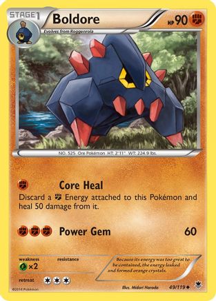 Boldore 049  - Reverse Holofoil XY  Phantom Forces - Uncommon